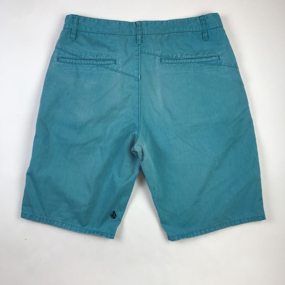 Volcom Mens Casual Shorts Turquoise Blue 32 - Picture 2 of 3